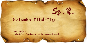 Szlamka Mihály névjegykártya