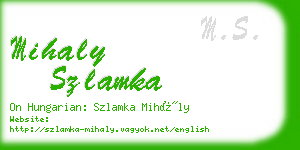 mihaly szlamka business card